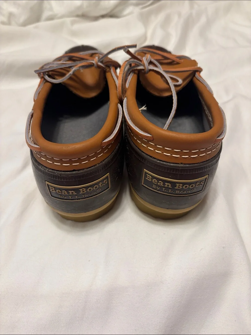 L.L. Bean Men's Brown and Tan Two-Tone Boat Shoes